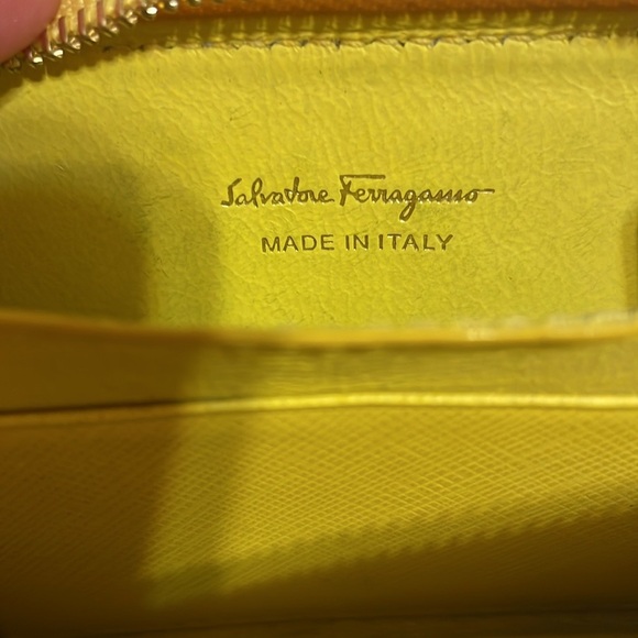 Salvatore Ferragamo Yellow Leather Coin Purse - Picture 10 of 12